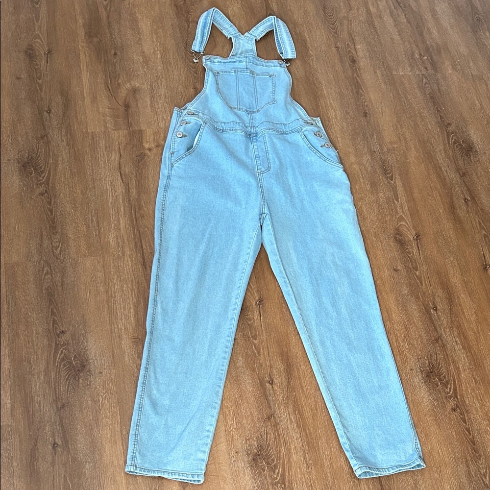 Women’s Light Blue Denim Overalls, Size M
